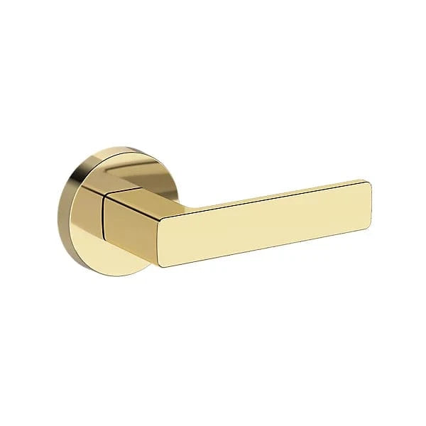 Baldwin Reserve Sharpewood Lever with Contemporary Round Rose