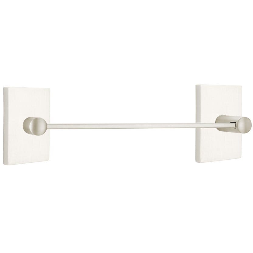 Emtek 18" Modern Brass Towel Bar With Modern Rectangular Rosette
