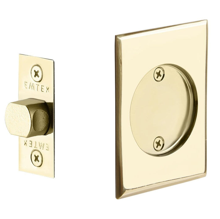 Emtek Passage Tubular Pocket Door Lock 2014US3NL Unlacquered Brass