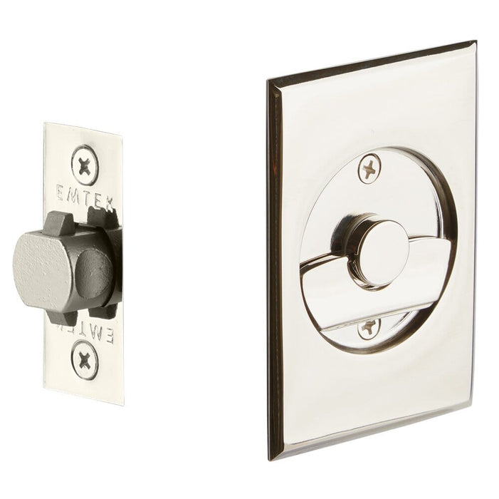 Emtek Privacy Tubular Pocket Door Lock 2015US14 Polished Nickel