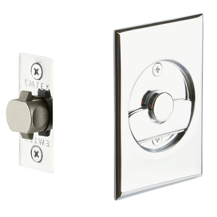Emtek Privacy Tubular Pocket Door Lock 2015US26 Polished Chrome
