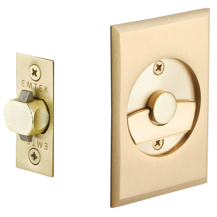 Emtek Privacy Tubular Pocket Door Lock 2015US4 Satin Brass