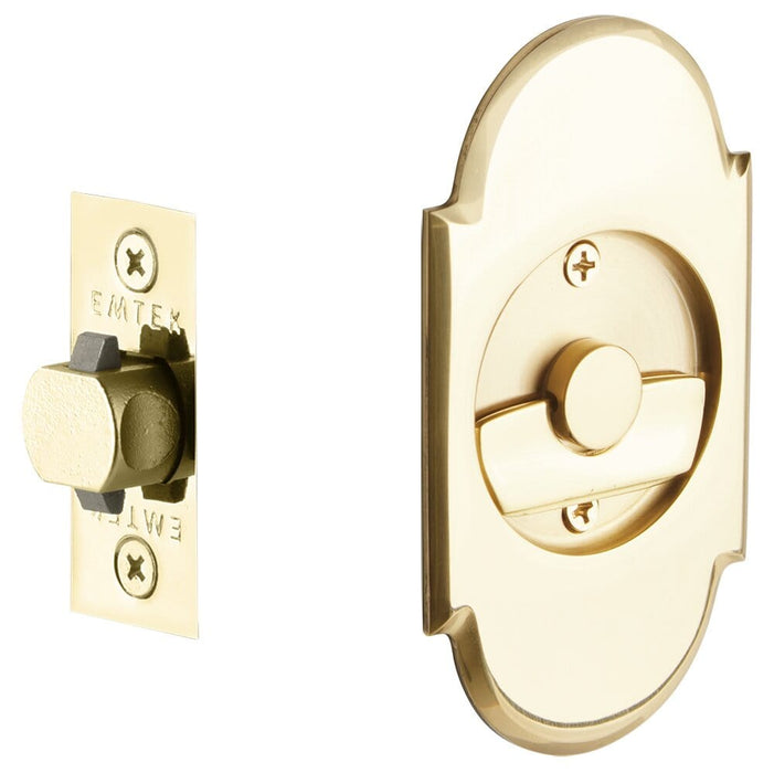 Emtek Tubular No 8 Privacy Pocket Door 2035US3NL Unlacquered Brass