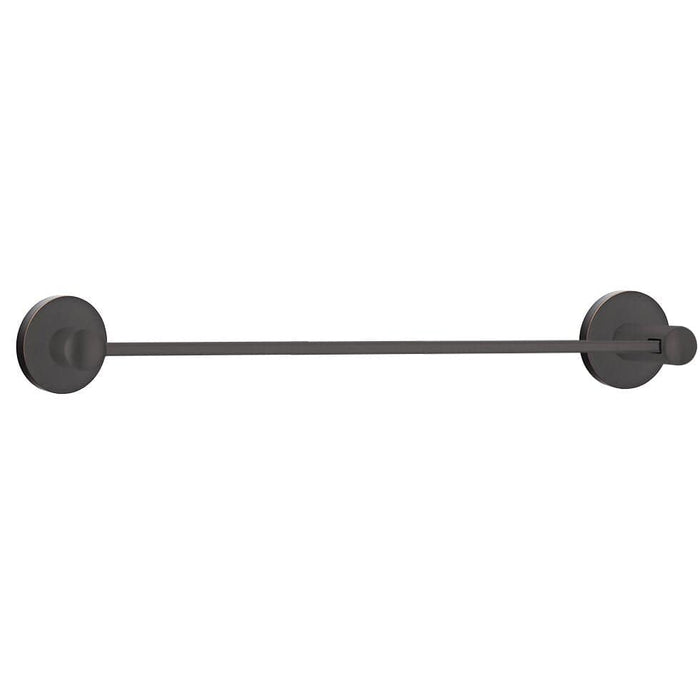 Emtek 24&quot; Modern Brass Towel Bar With Disc Rosette