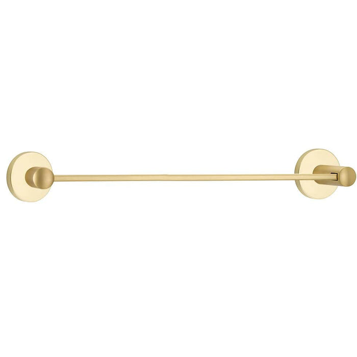 Emtek 24&quot; Modern Brass Towel Bar With Disc Rosette
