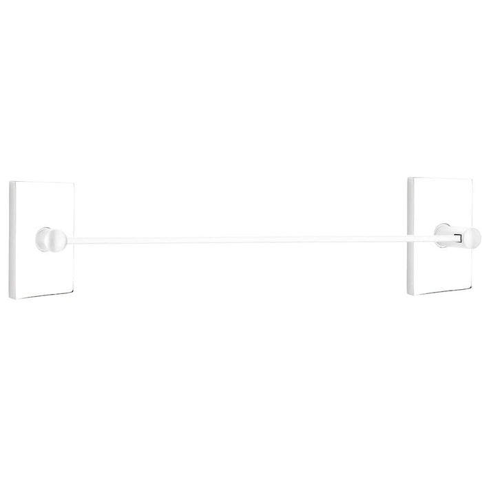 Emtek 30" Modern Brass Towel Bar With Modern Rectangular Rosette 2802312US26 Polished Chrome
