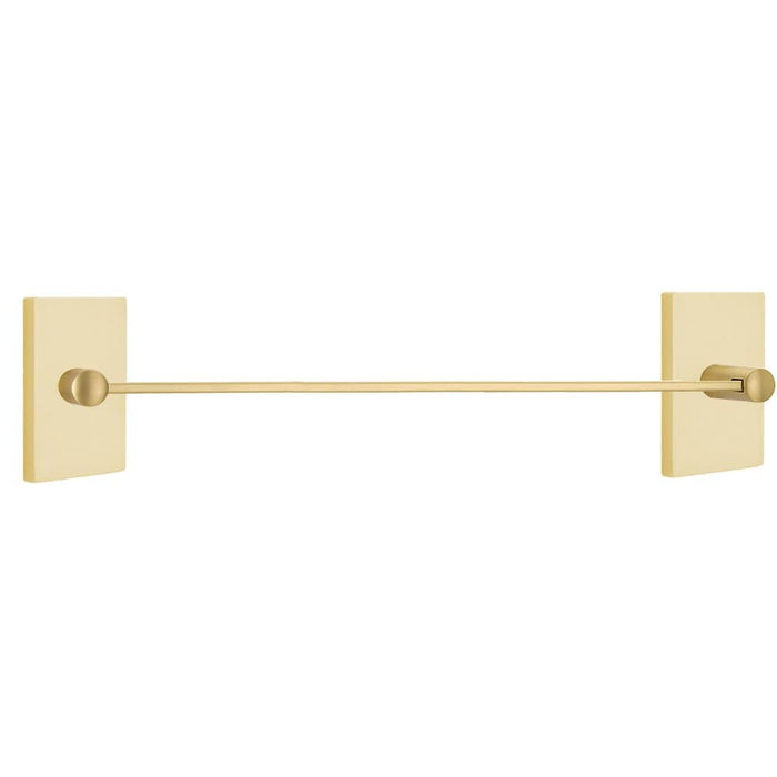 Emtek 30" Modern Brass Towel Bar With Modern Rectangular Rosette 2802312US4 Satin Brass