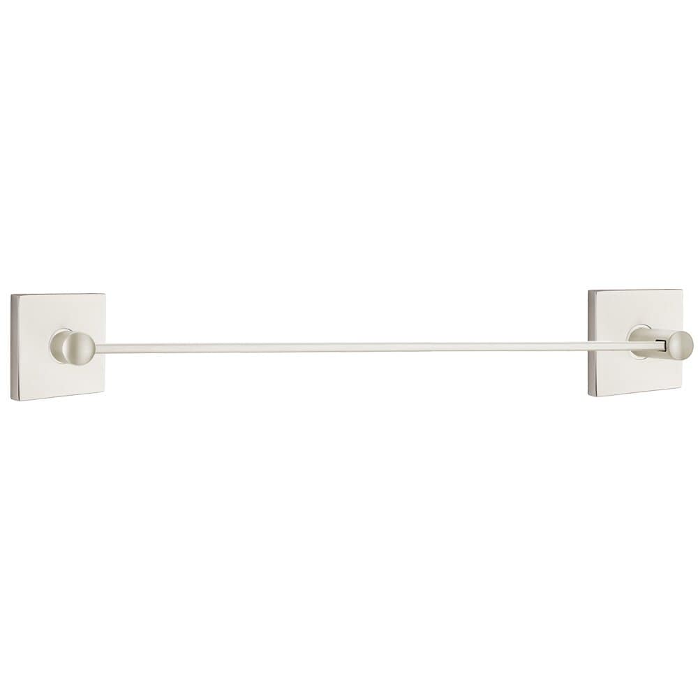 Emtek 30" Modern Brass Towel Bar With Square Rosette — Express Hardware