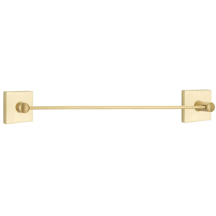 Emtek 30" Modern Brass Towel Bar With Square Rosette 2802310US4 Satin Brass