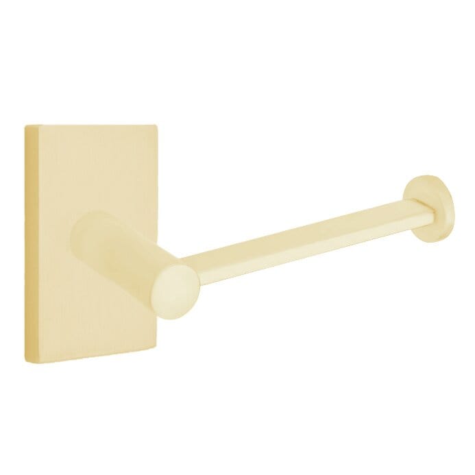 Emtek Modern Brass Paper Holder With Modern Rectangular Rosette 280412US4 Satin Brass