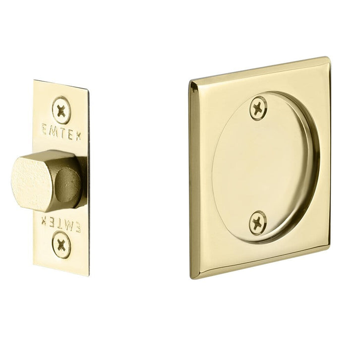 Emtek Tubular Square Passage Pocket Door 2134US3NL Unlacquered Brass