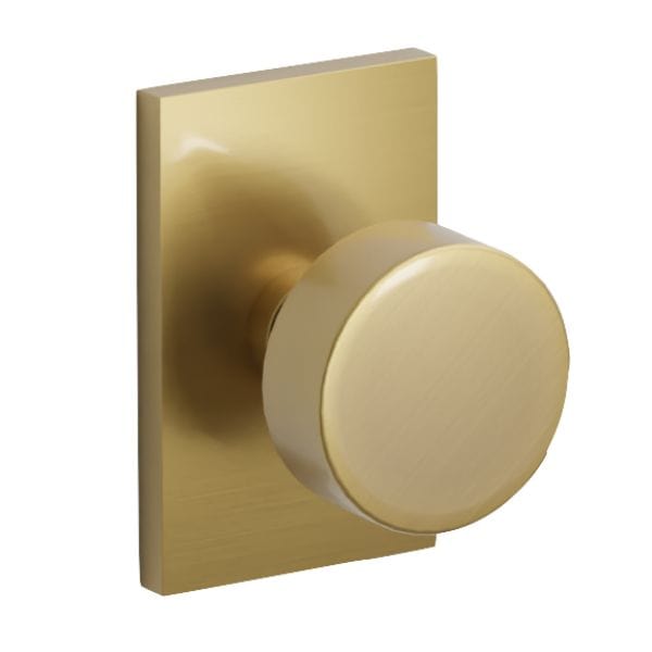 Emtek Round Knob with Modern Rectangle Rosette