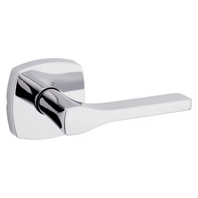 Kwikset Tripoli Lever with Midtown Rose in Polished Chrome