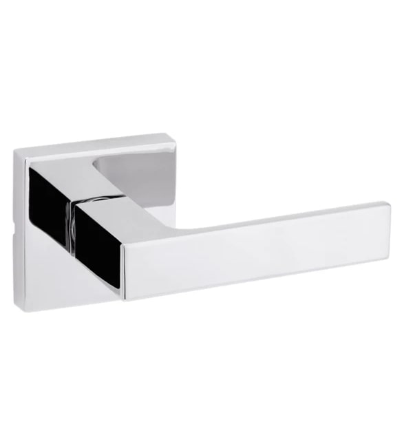 Kwikset Singapore Lever Square In Polished Chrome