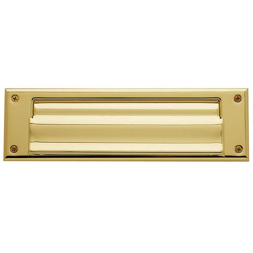 Baldwin 0017 10" Mailbox Slot With Interior Cover in Lifetime Polished Brass