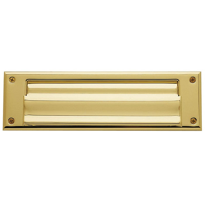 Baldwin 0017 10" Mailbox Slot With Interior Cover in Lifetime Polished Brass