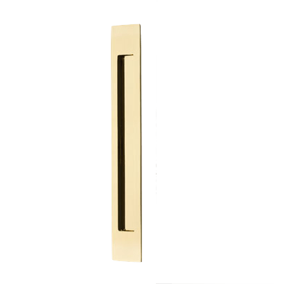Emtek Modern 14" Flush Pull in Unlacquered Brass