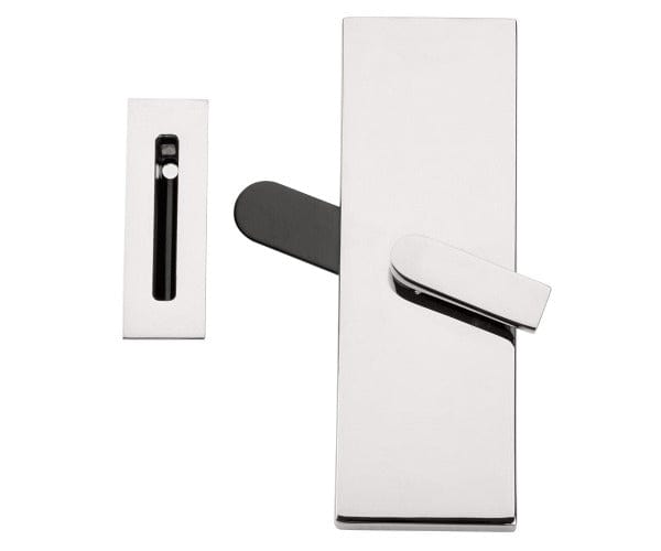 Emtek 222201 Modern Rectangular Barn Door Privacy Lock with Strike in Polished Chrome