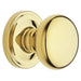 Baldwin Estate 5015 Knob with Classic Rose in Unlacquered Brass