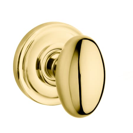 Baldwin Estate 5025 Egg Knob with Classic Rose in Polished Brass