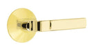 Emtek Aston Lever with Modern Rosette In Unlacquered Brass