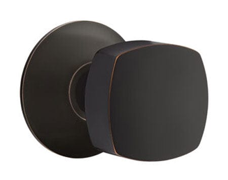 Emtek Freestone Knob with Modern Rosette in Oil Rubbed Bronze