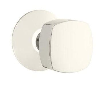 Emtek Freestone Knob with Modern Rosette in Polished Nickel