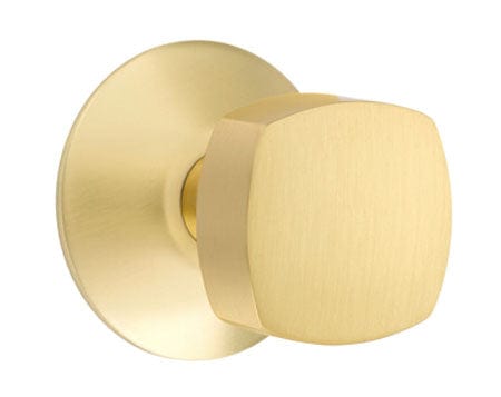 Emtek Freestone Knob with Modern Rosette in Satin Brass