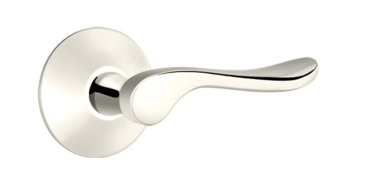 Luzern Lever with Modern Rosette in Polished Nickel