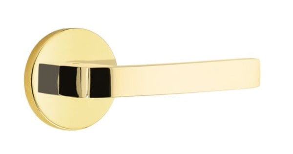 Emtek Breslin Lever with Disk Rosette in Unlacquered Brass