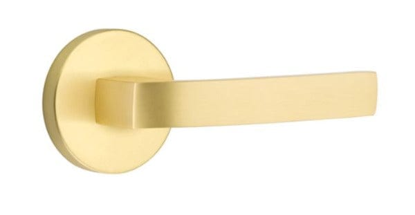 Emtek Breslin Lever with Disk Rosette in Satin Brass