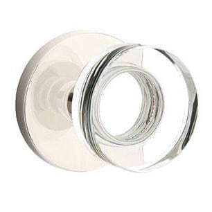 Emtek Modern Disc Crystal Knob with Disc Rosette in Polished Nickel