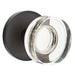 Emtek Modern Disc Crystal Knob with Disc Rosette in Flat Black