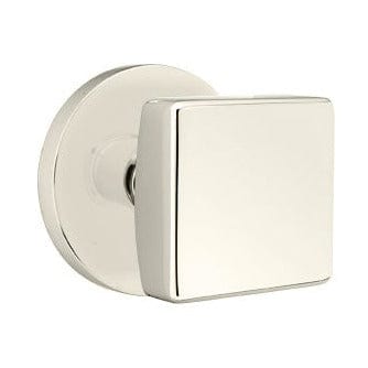Emtek Square Knob with Disc Rosette in Polished Nickel