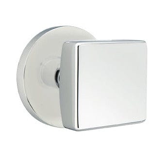 Emtek Square Knob with Disc Rosette in Polished Chrome