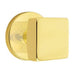 Emtek Square Knob with Disc Rosette in Unlacquered Brass