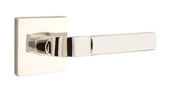 Emtek Aston Lever with Square Rosette in Polished Nickel
