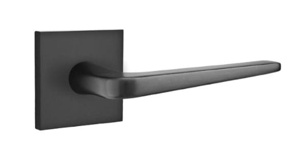 Emtek Athena Lever with Square Rosette in Flat Black