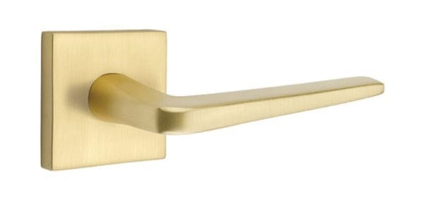 Emtek Athena Lever with Square Rosette in Satin Brass
