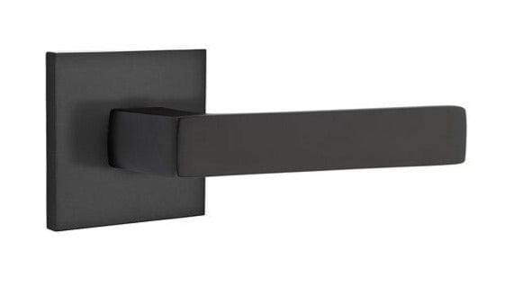 Emtek Dumont Lever with Square Rosette in Flat Black