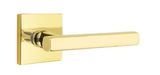 Emtek Freestone Lever with Square Rosette in Unlacquered Brass