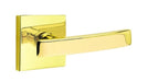  in Emtek Geneva Lever with Square Rosette in Unlacquered Brass