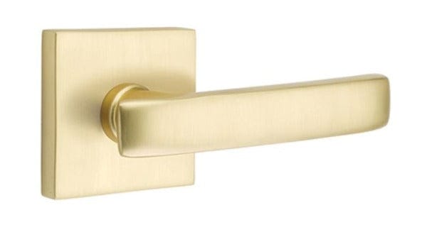 Emtek Geneva Lever with Square Rosette in Satin Brass