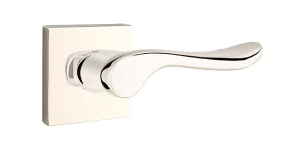 Emtek Luzern Lever with Square Rosette in Polished Nickel