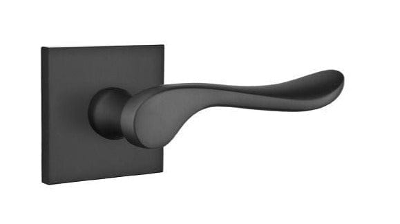 Emtek Luzern Lever with Square Rosette in Flat Black