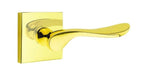 Emtek Luzern Lever with Square Rosette in Unlacquered Brass