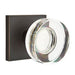 Emtek Modern Disc Crystal Knob with Square Rosette in Oil Rubbed Bronze