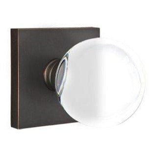 Emtek Bristol Crystal Knob with Square Rosette in Oil Rubbed BronzeEmtek Bristol Crystal Knob with Square Rosette in Satin Nickel Emtek Bristol Cyrstal Knob with Square Rosette in Oil Rubbed Bronze