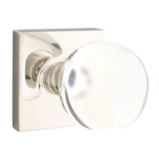 Emtek Bristol Crystal Knob with Square Rosette in Polished NickelEmtek Bristol Crystal Knob with Square Rosette in Satin Nickel Emtek Bristol Cyrstal Knob with Square Rosette in Polished Nickel