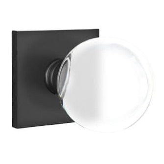 Emtek Bristol Crystal Knob with Square Rosette in Flat BlackEmtek Bristol Crystal Knob with Square Rosette in Satin Nickel Emtek Bristol Cyrstal Knob with Square Rosette in Flat Black
